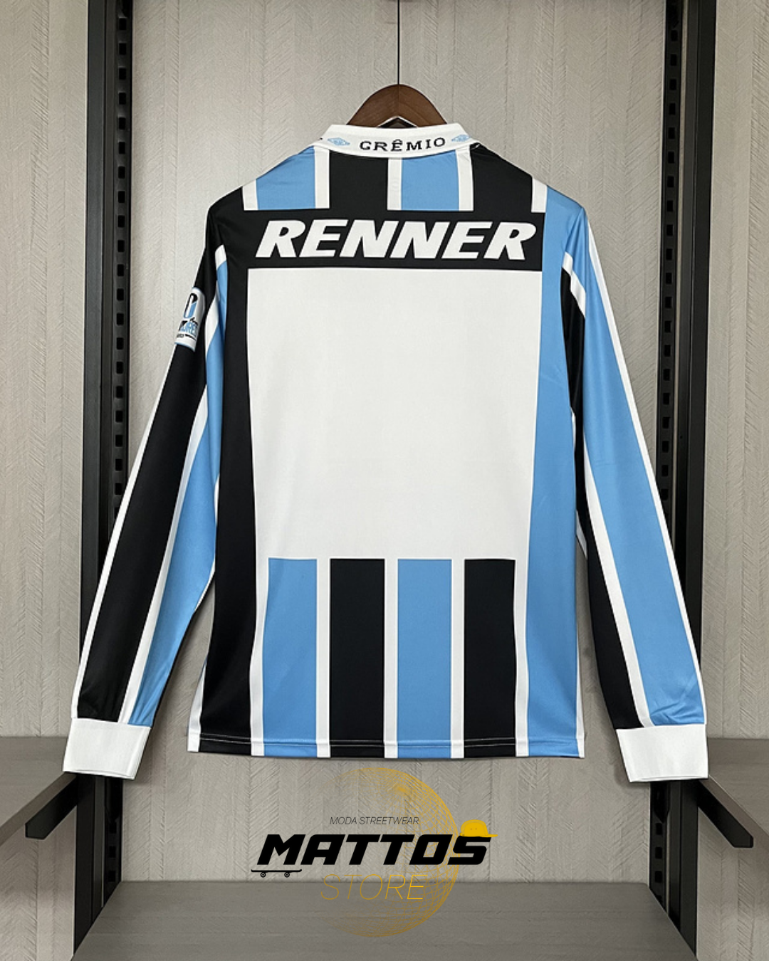 💙 Camisa Grêmio Retrô Renner – Manga Longa 2015