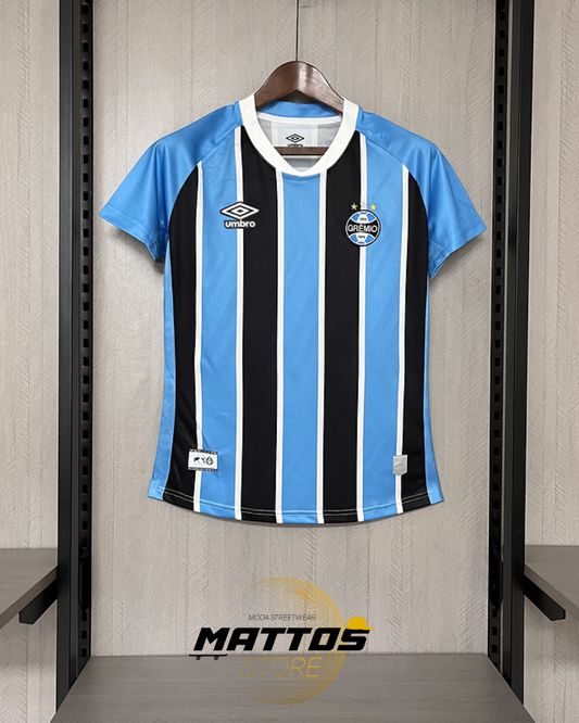 💙🖤 Camisa Grêmio 2025/26 – Home Feminina