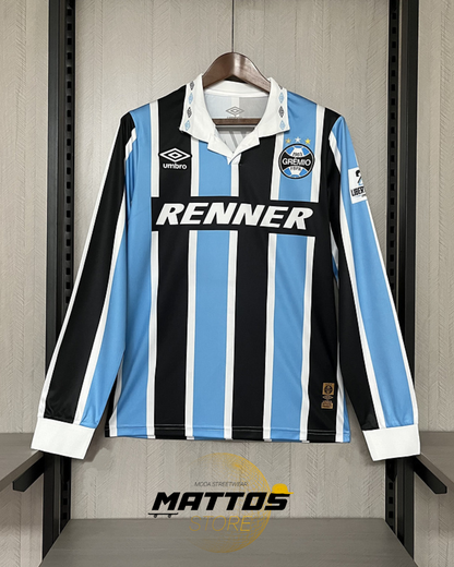 💙 Camisa Grêmio Retrô Renner – Manga Longa 2015