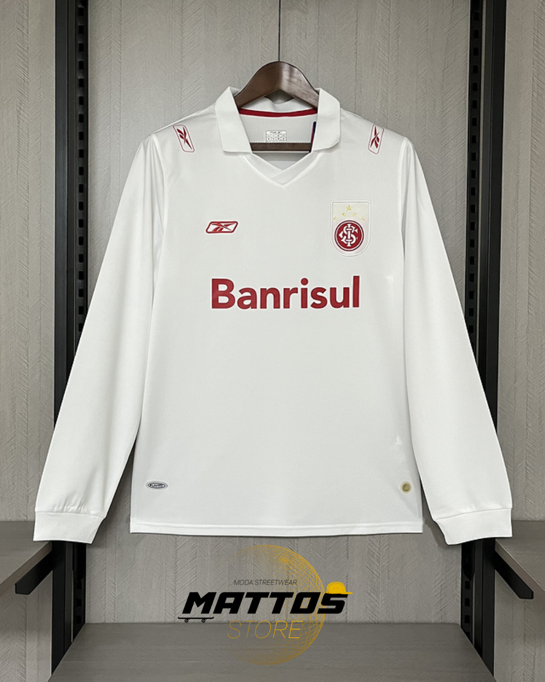🤍 Camisa Internacional Retrô Branca Manga Longa 2006
